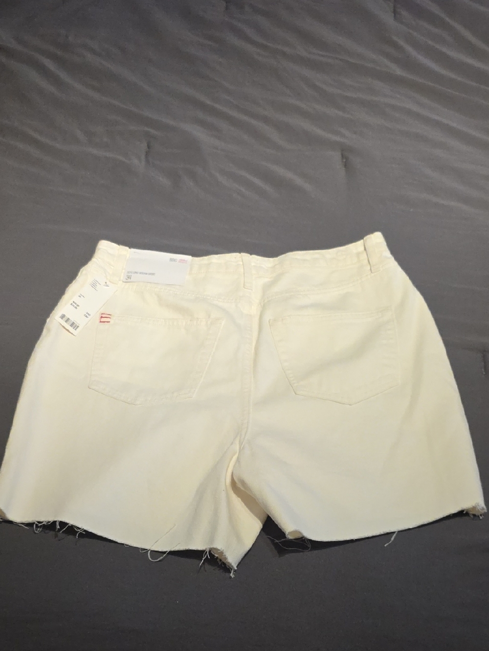 BDG Cream High-Rise Denim Cutoff Shorts